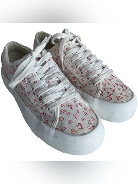 Joie Platform Chunky Heart Canvas Sneakers Women’s Size 7.5